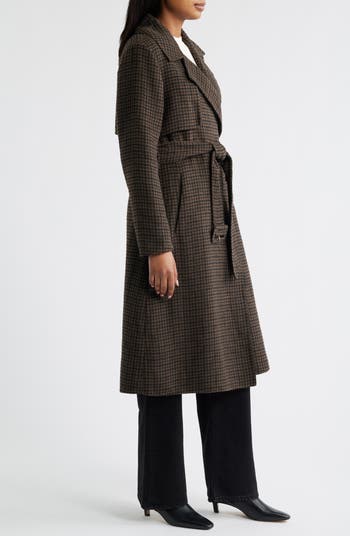 BCBGMAXAZRIA Houndstooth Double Face Belted Coat | Nordstrom