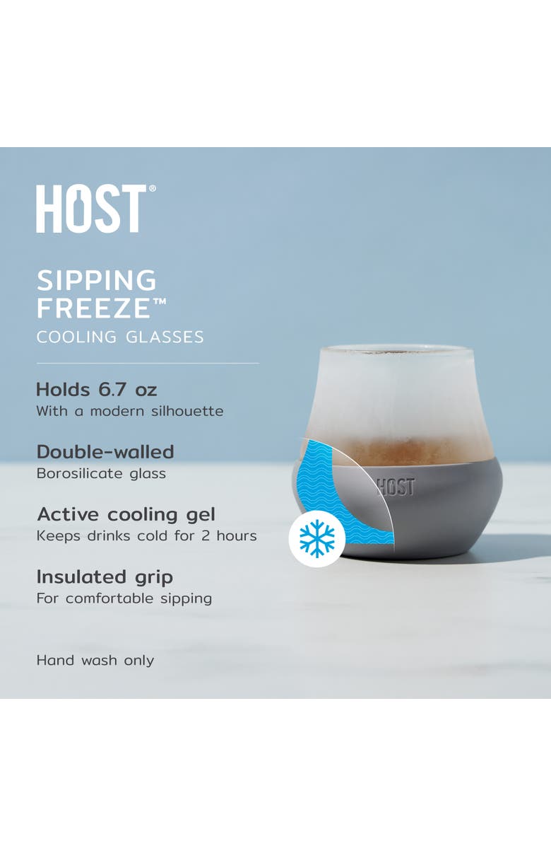 HOST Glass FREEZE Tasting Cooling Cup Set of 2, Alternate, color, Gray