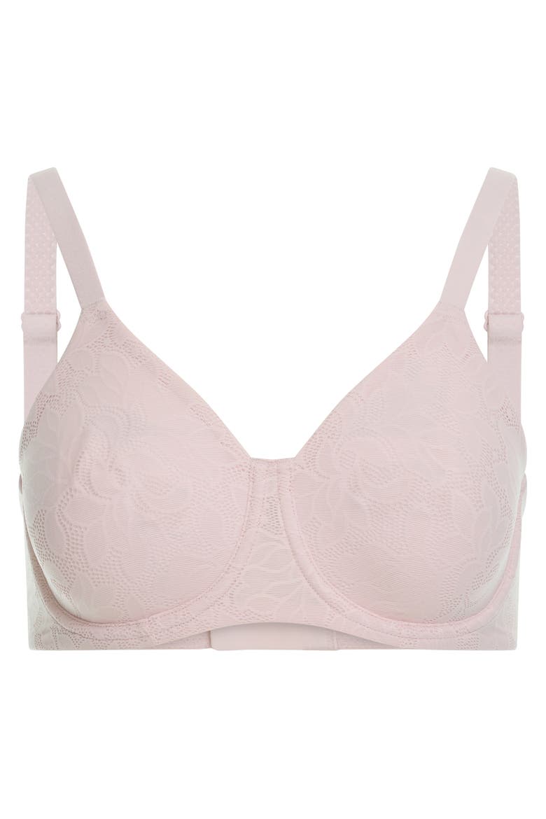 Jacqueline Seamless Jacquard Minimizer Bra, Alternate, color, Blush Rose