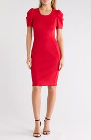 Calvin Klein Short Sleeve Scuba Sheath Dress