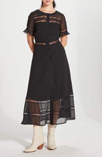 WISHLIST Lace Inset Midi Dress | Nordstromrack