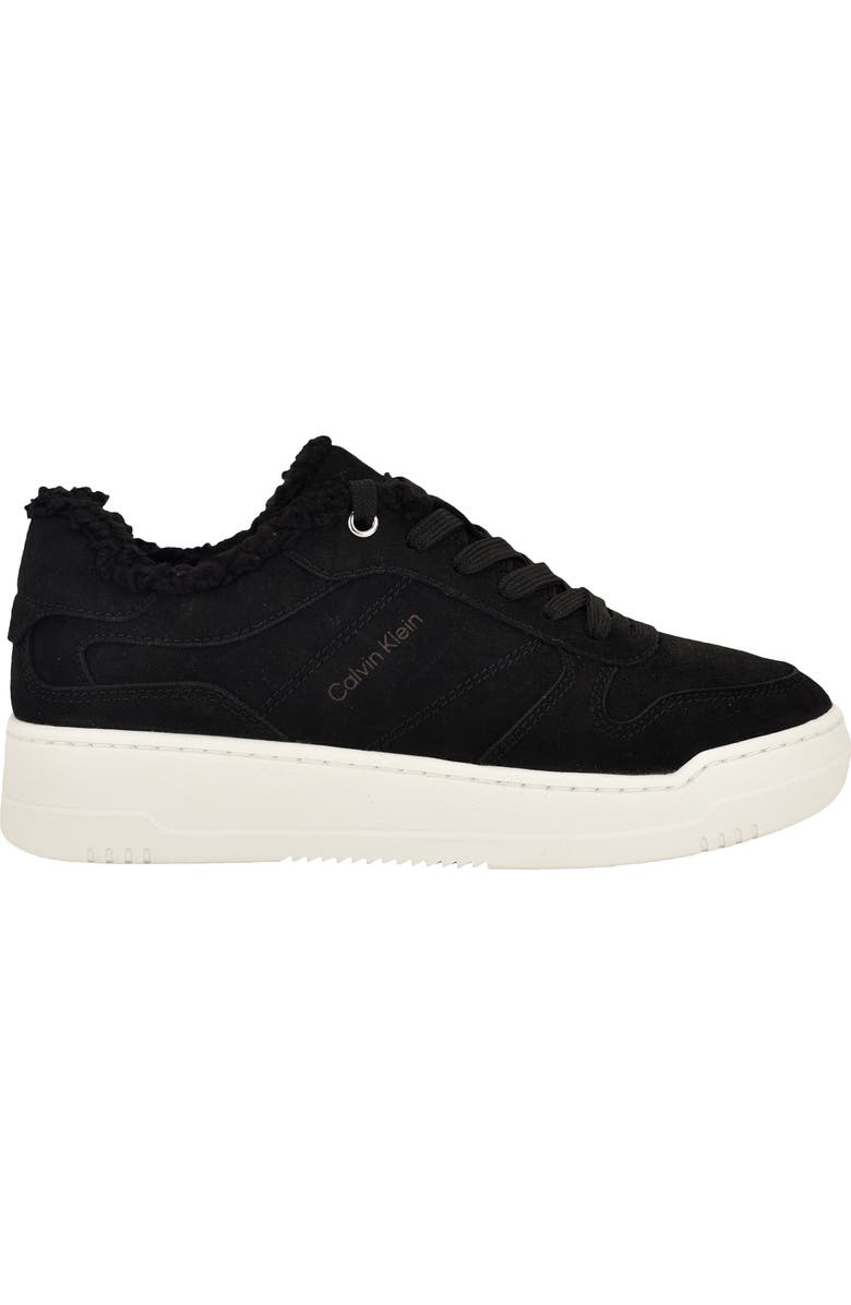 Calvin Klein Pozay Faux Shearling Sneaker, Alternate, color, Black