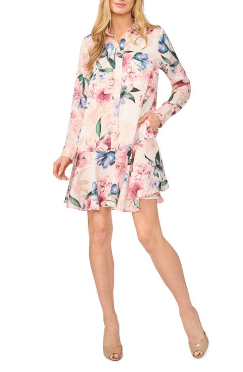 Gloria Floral Button-Up Shirt Dress