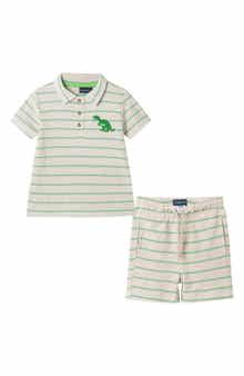 Andy & Evan Kids' Waffle Knit Polo & Shorts Set