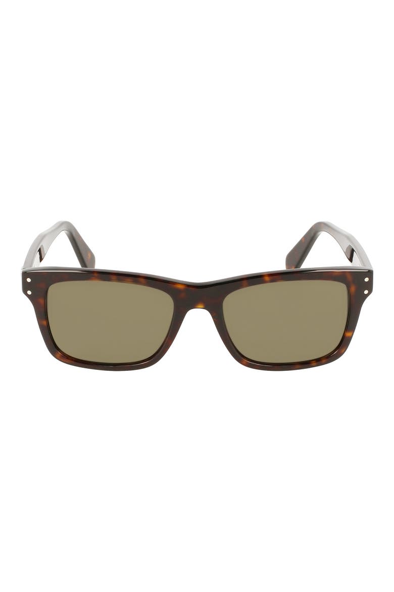 Gancini 54mm Rectangular Sunglasses, Main, color, TORTOISE