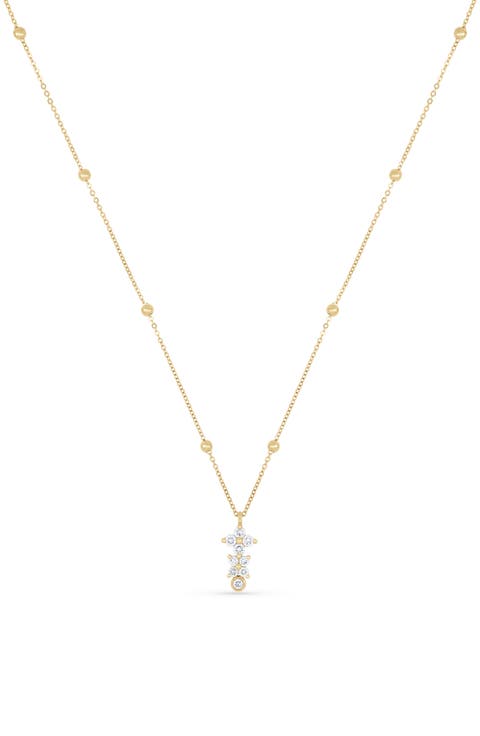 Monaco 18k Gold Diamond Pendant Necklace