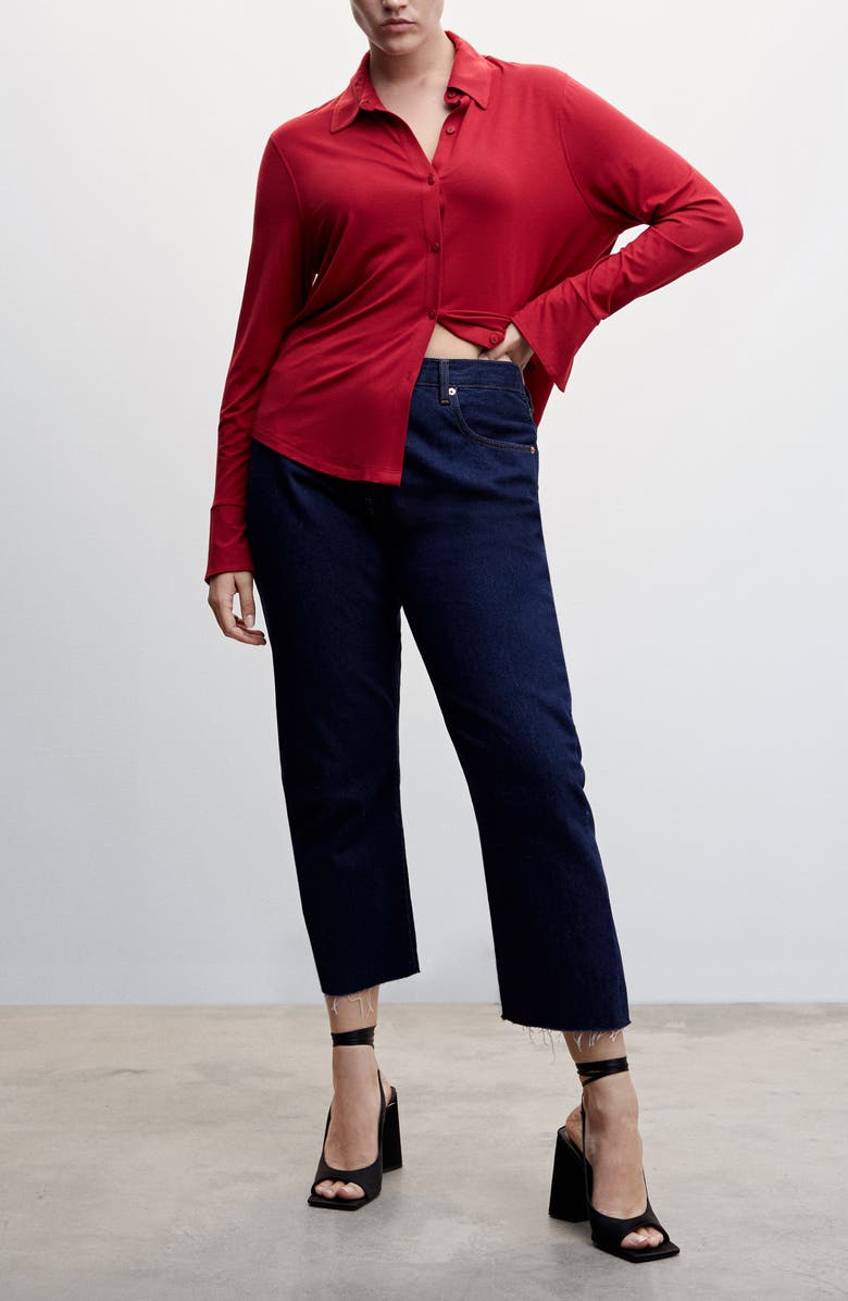 MANGO Long Sleeve Button-Up Top, Alternate, color, 