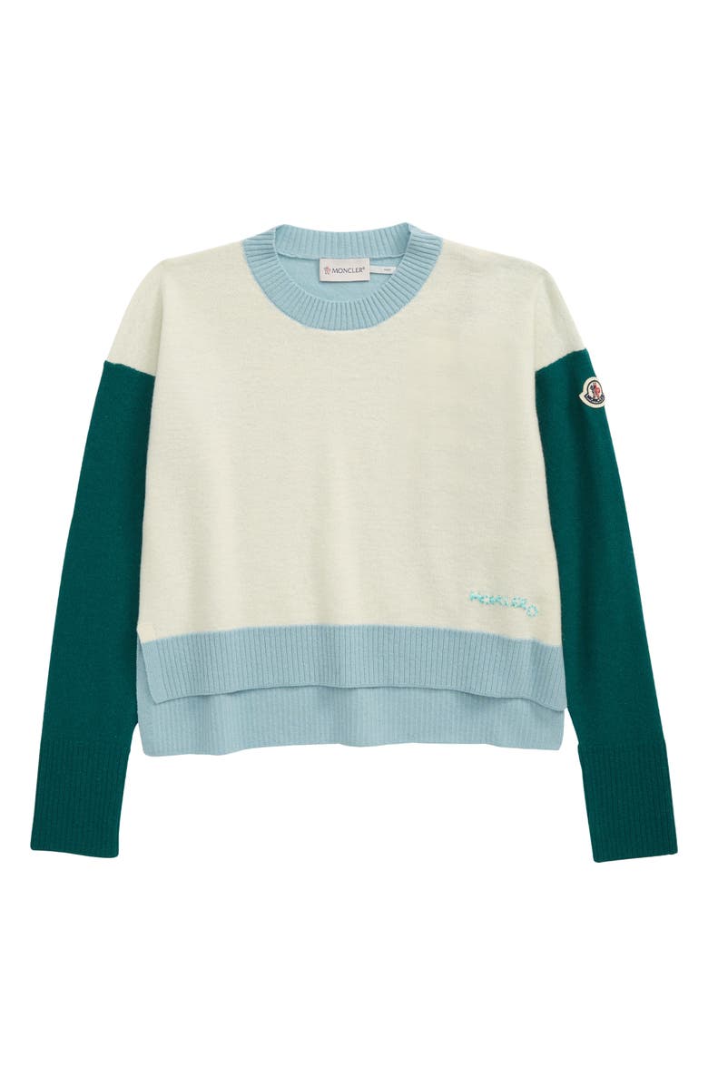 Moncler Kids' Colorblock Wool Sweater, Main, color, 