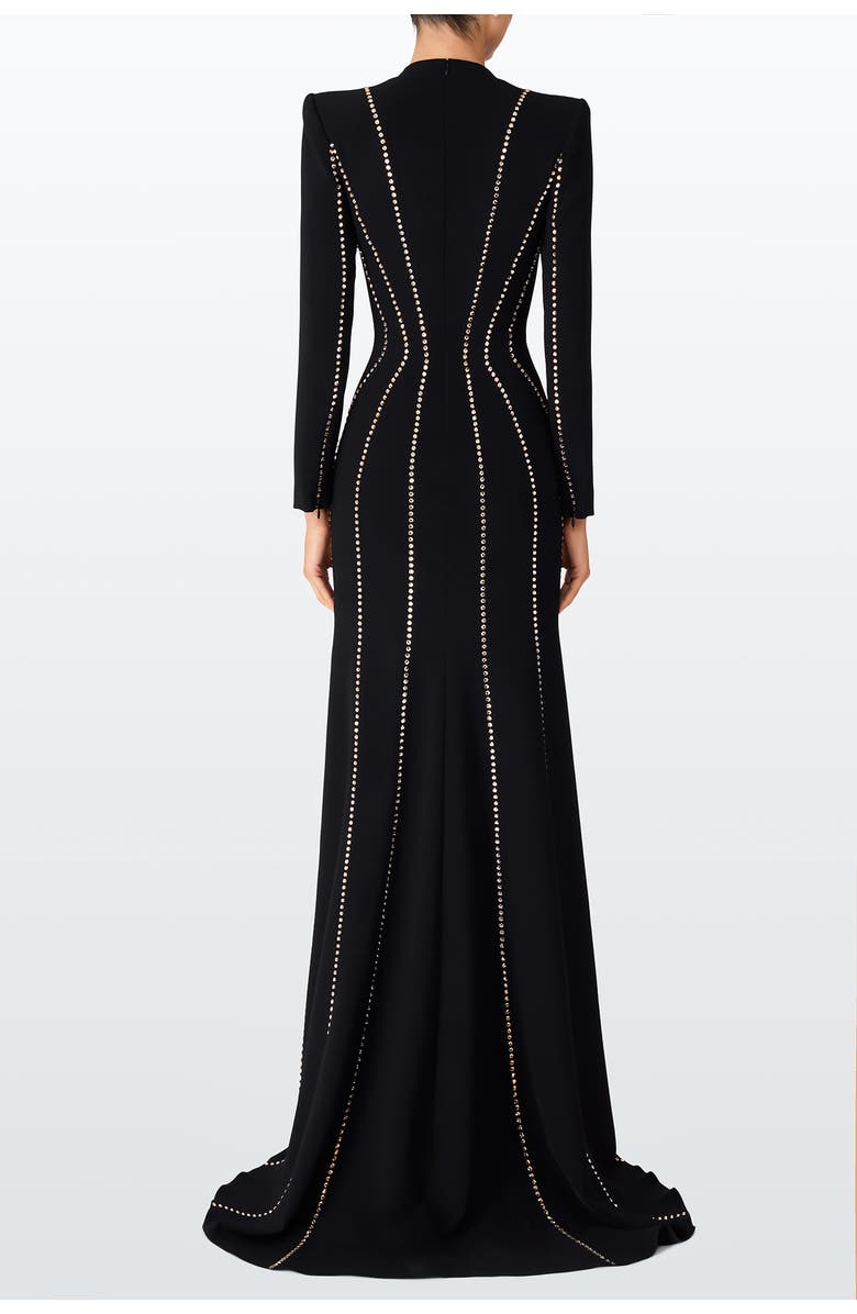 Jenny Packham Victoire Rhinestone-Embellished Maxi Gown, Alternate, color, Liquorice