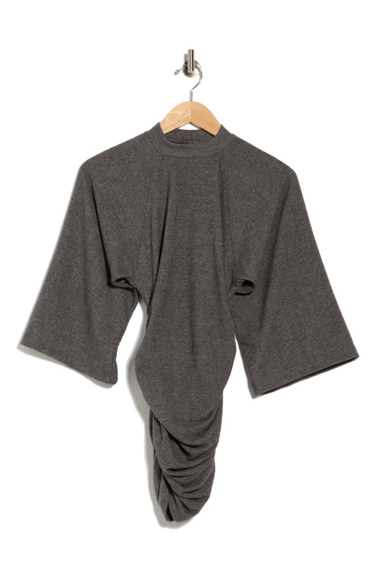 Belle Sleeve Ruched Minidress, Main, color, GREY
