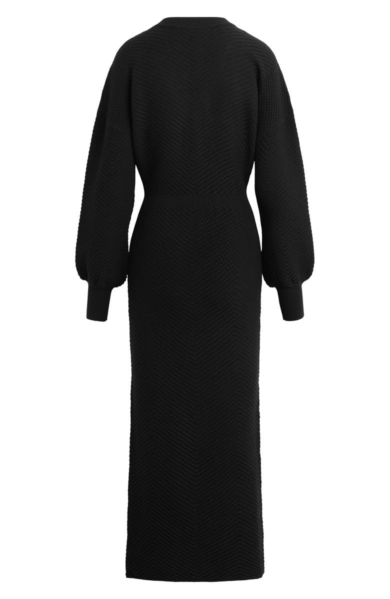 Favorite Daughter The Ava Long Sleeve Sweater Maxi Dress, Alternate, color, Black
