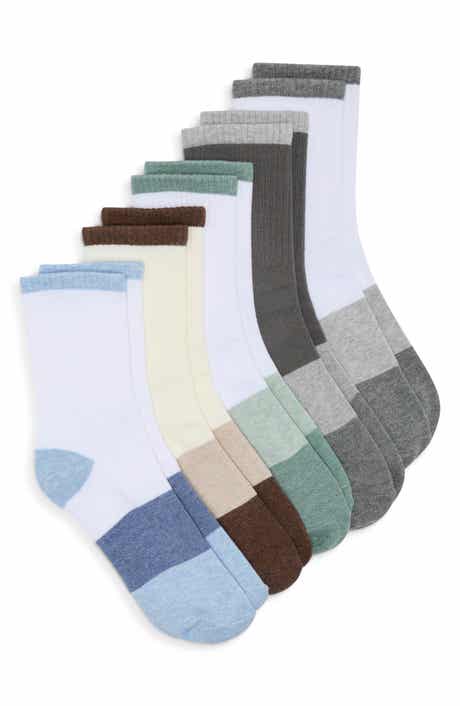 5-Pack Assorted Rib Half Crew Socks