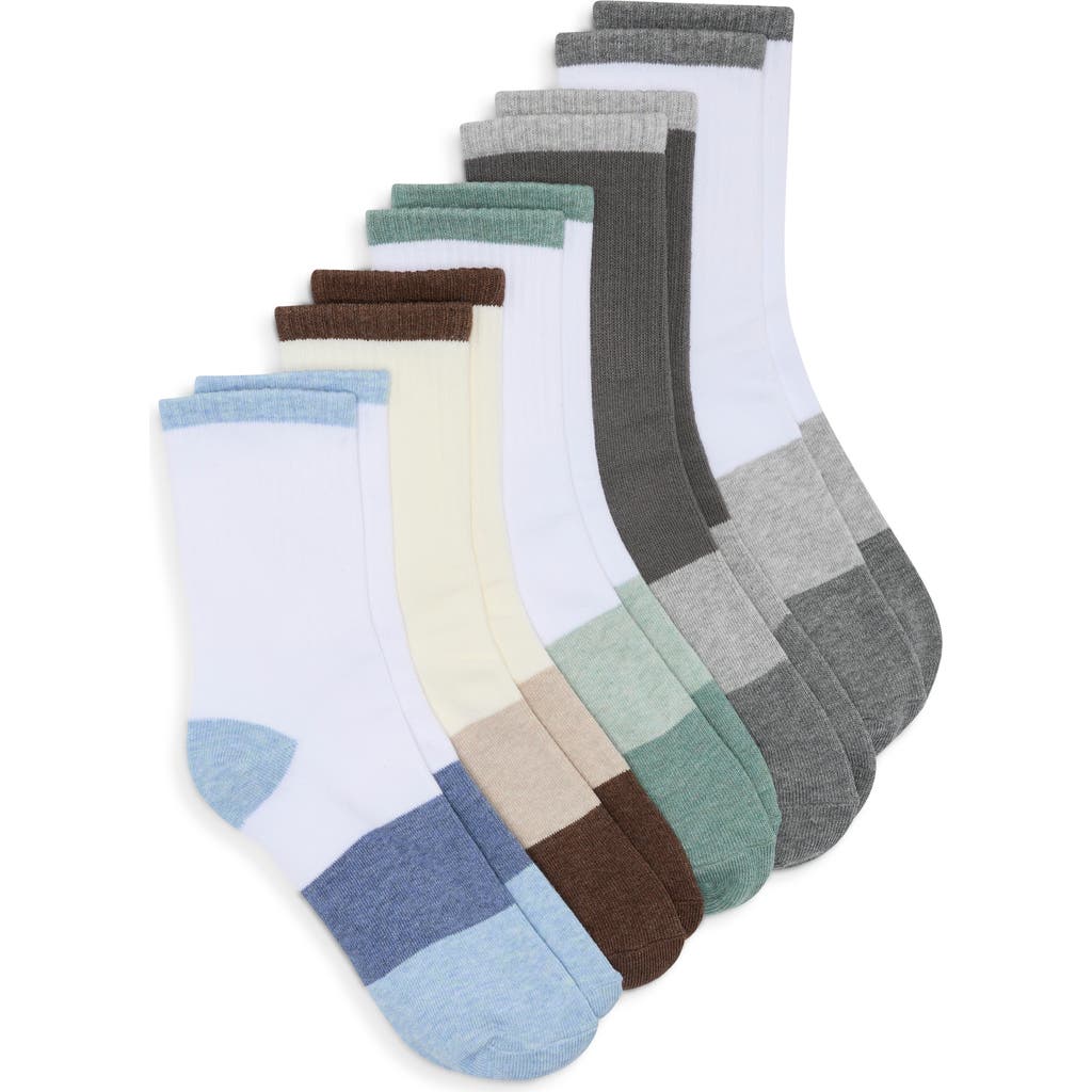 90 Degree By Reflex 5-pack Assorted Rib Half Crew Socks In Color Block Multi