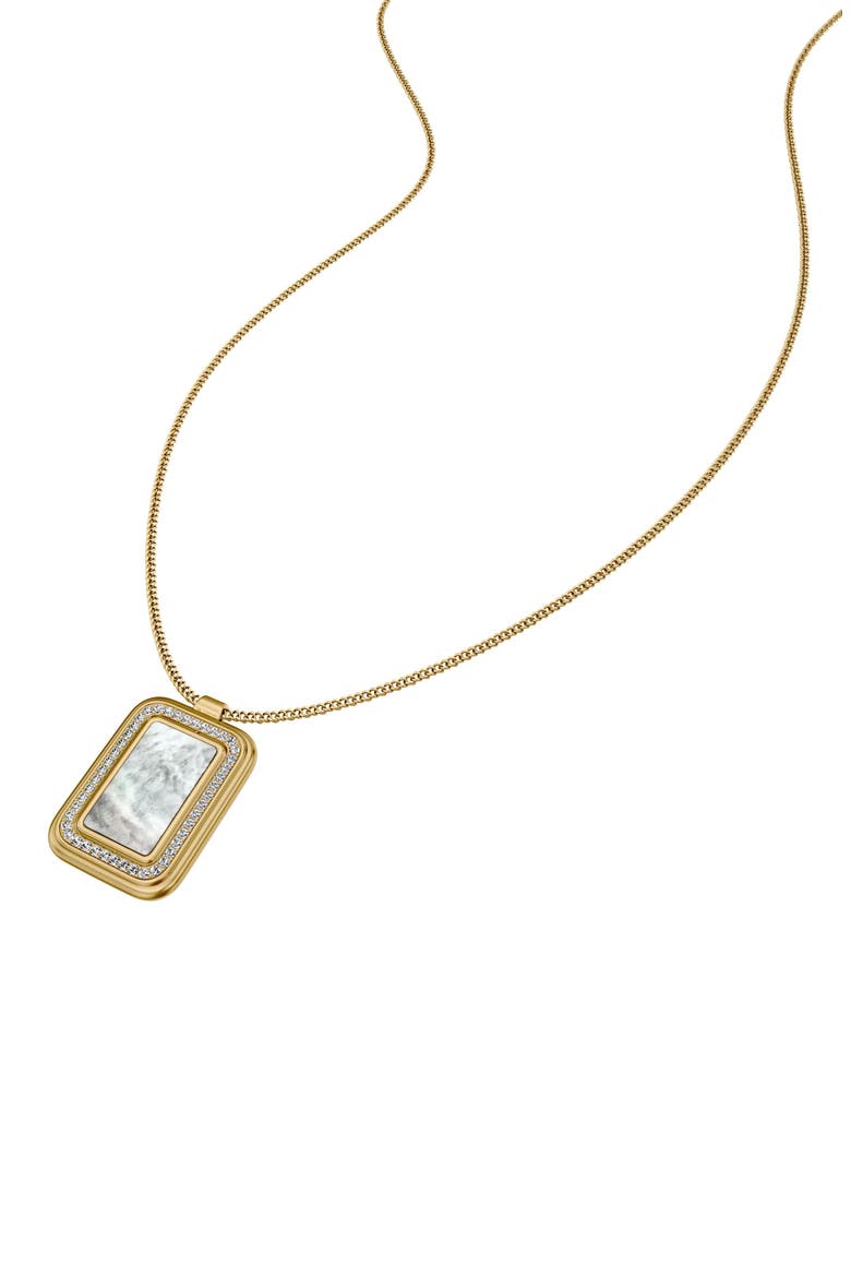Raquel Mother of Pearl Spinning Pendant Necklace, Alternate, color, GOLD