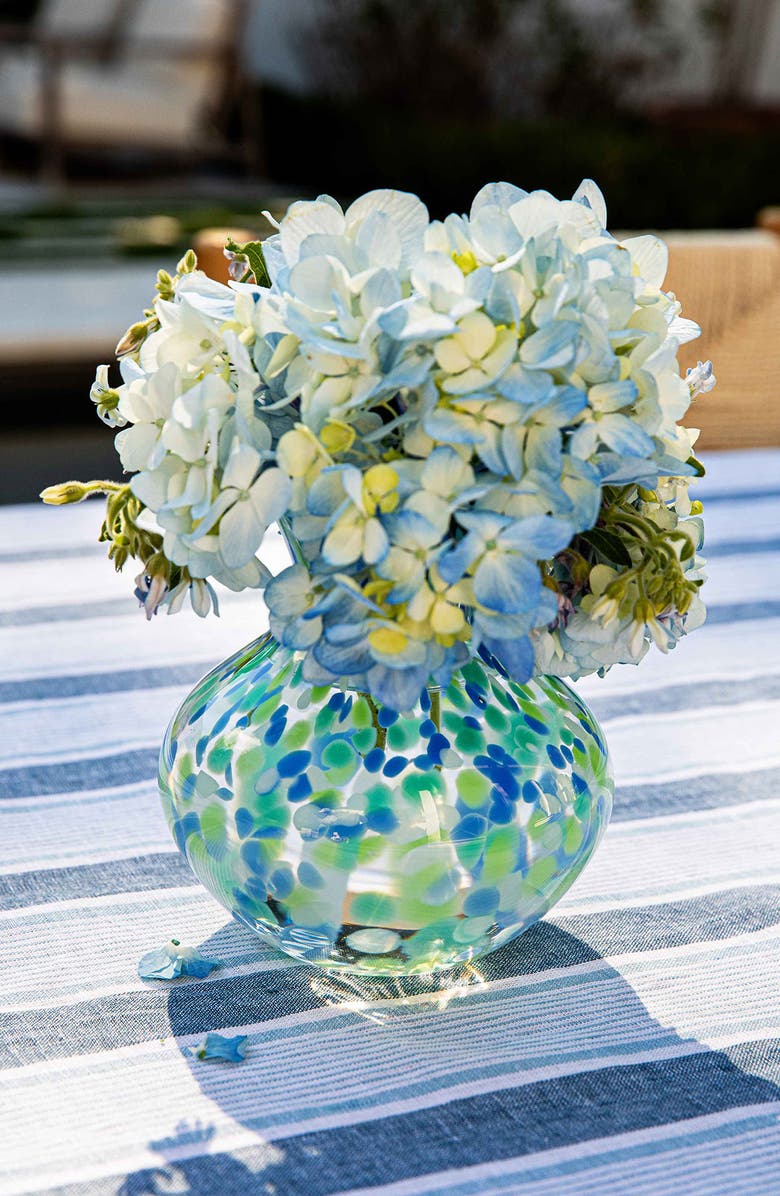Juliska Puro 6-Inch Pattern Glass Vase, Alternate, color, Blue Multi