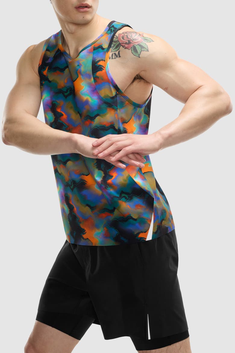 Run Interlock Stride Singlet, Alternate, color, Heatmap Print