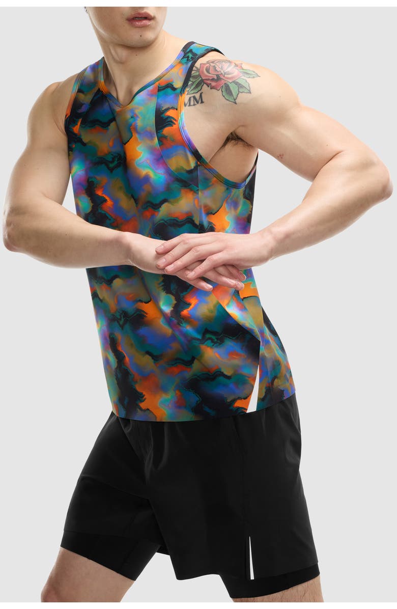 Peloton Run Interlock Stride Singlet, Alternate, color, Heatmap Print