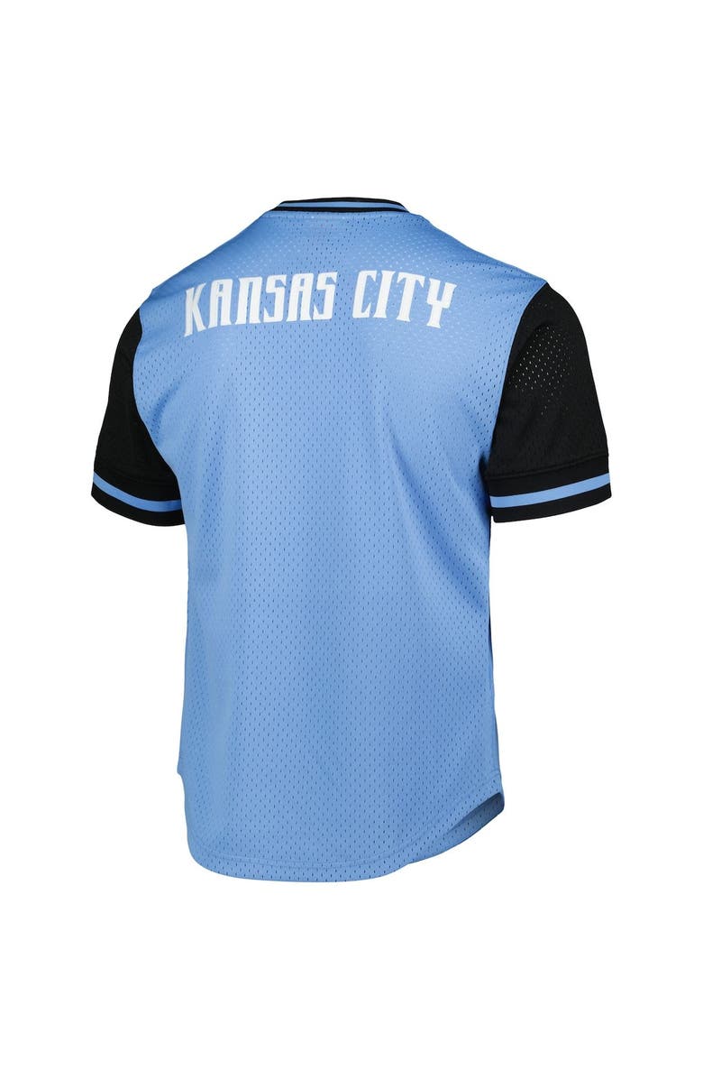 Mitchell & Ness Men's Mitchell & Ness Sky Blue Sporting Kansas City Mesh V-Neck T-Shirt, Alternate, color, Blue