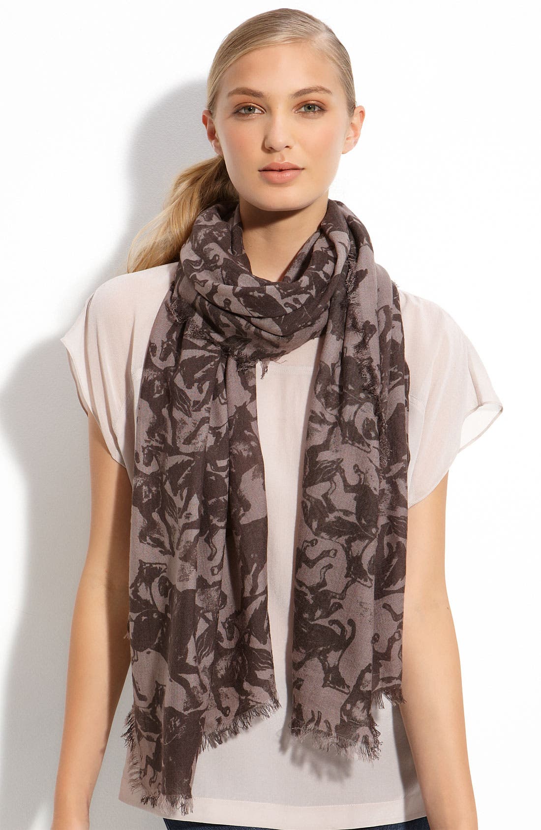 Trouvé 'Horses' Challis Scarf (Women) | Nordstrom