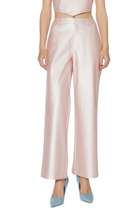 Marie Coated Ankle Wide Leg Pants