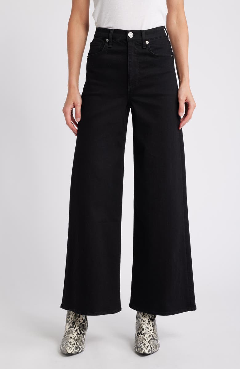rag & bone Flexi Sofie High Waist Ankle Wide Leg Jeans, Main, color, Black