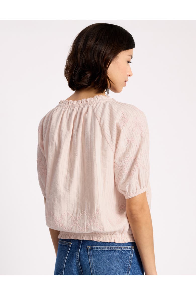 Embroidered Scoop Neck Blouse, Alternate, color, Pink