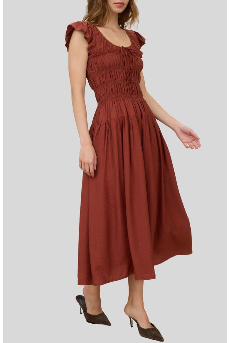 Shirred Maxi Dress, Alternate, color, SIENNA