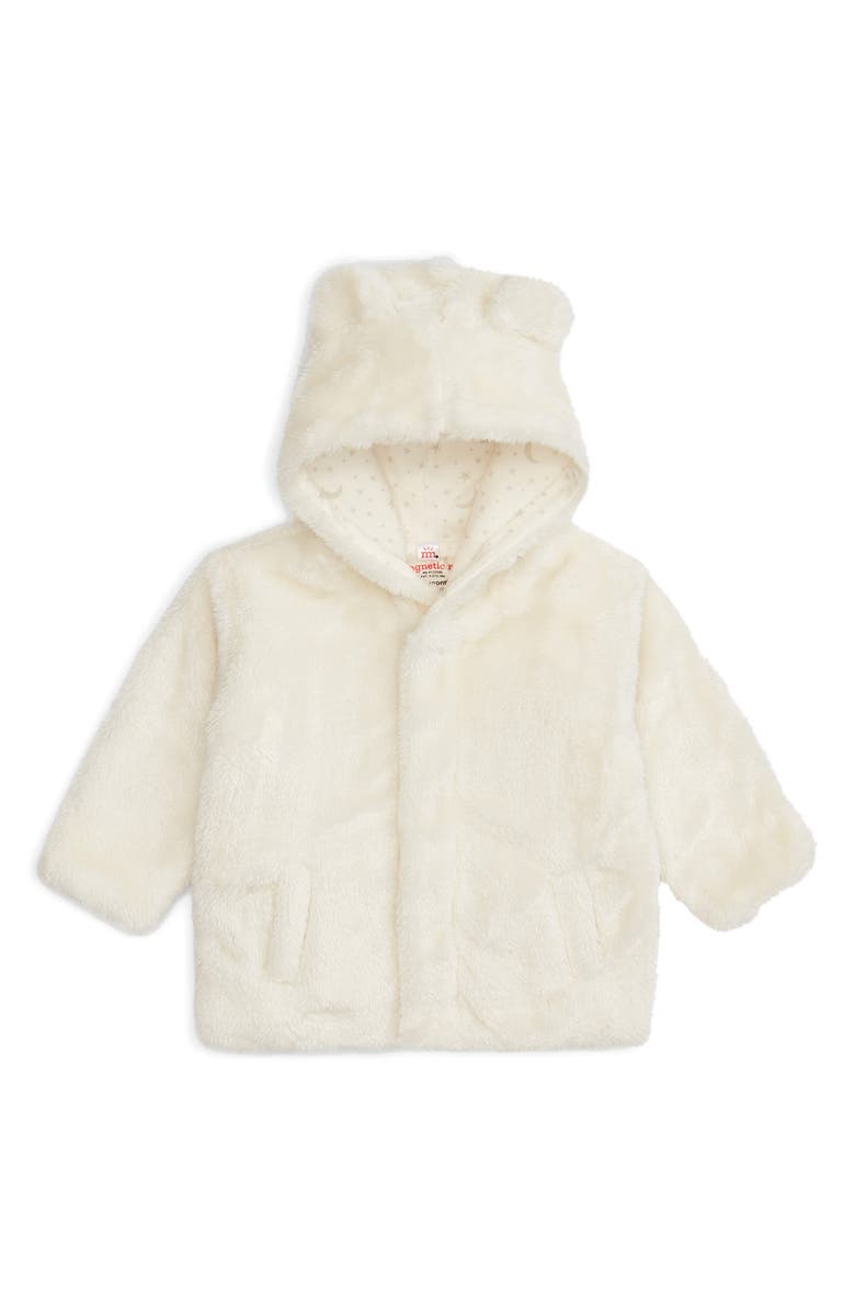 Magnetic Me Cloudy Minky Faux Fur Bear Hooded Jacket, Main, color, White