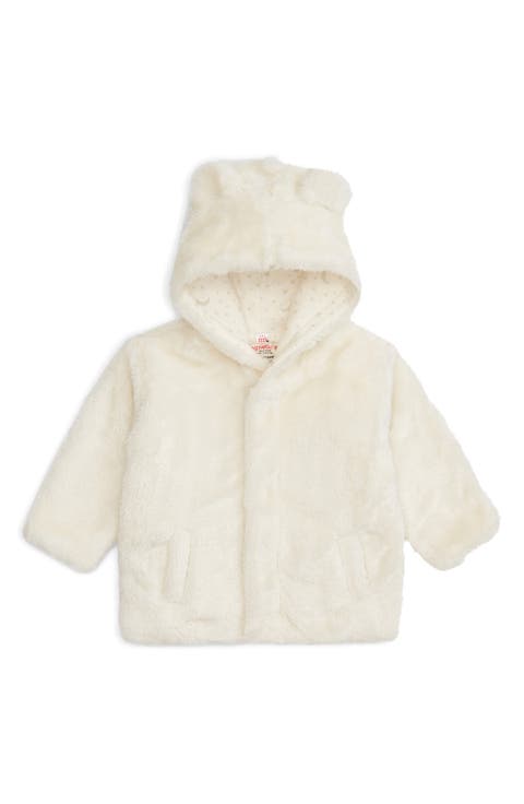 Cloudy Minky Faux Fur Bear Hooded Jacket (Baby)