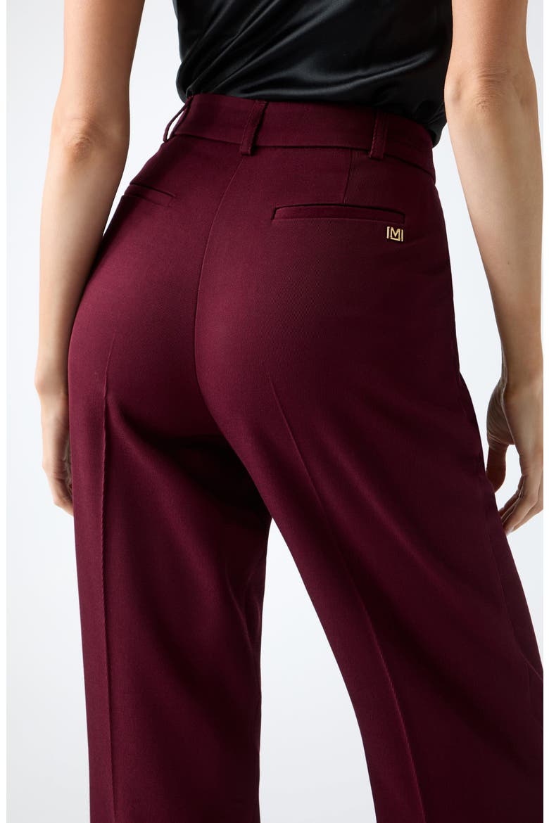 Abby Pleated Straight Leg Pants, Alternate, color, BURGUNDY