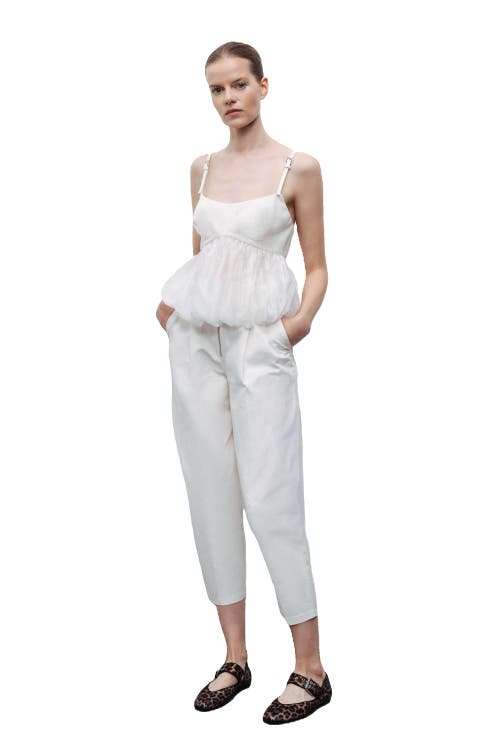 Nocturne Belt Strap Detailed Crop Top In White