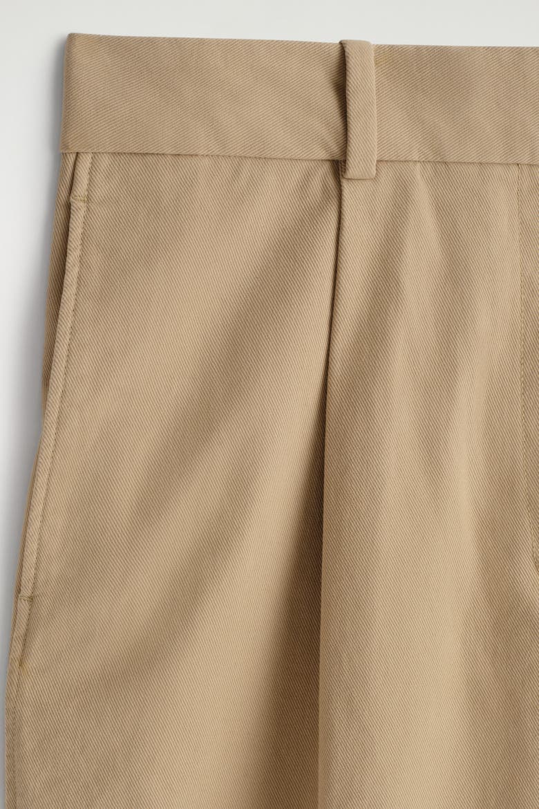 Cotton-Twill Tapered Pants, Alternate, color, BEIGE
