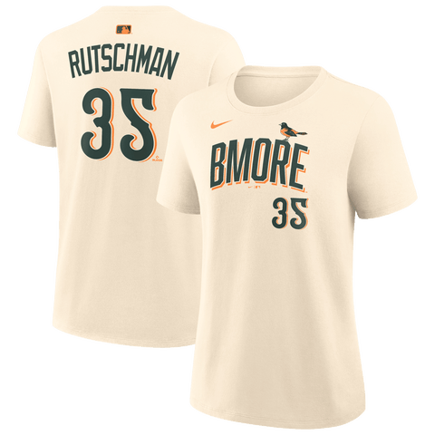 Women's Nike Adley Rutschman Cream Baltimore Orioles 2026 City Connect Name & Number T-Shirt