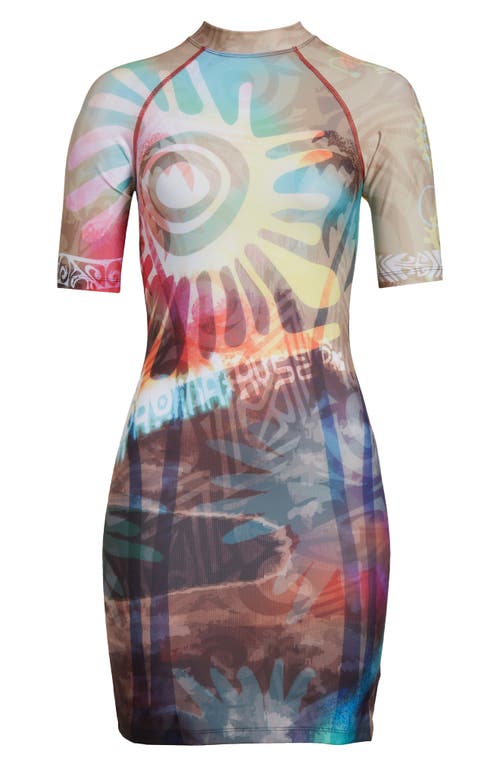 Paolina Russo Body-con Mesh Minidress In Multi