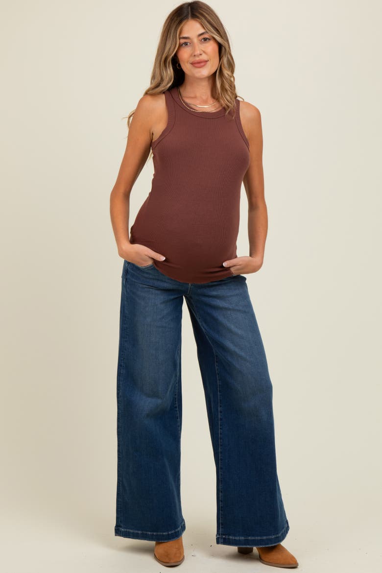 Super Wide Leg Maternity Jeans, Alternate, color, Navy Blue