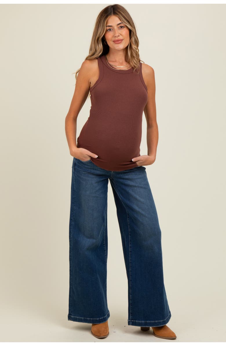PinkBlush Super Wide Leg Maternity Jeans, Alternate, color, Navy Blue