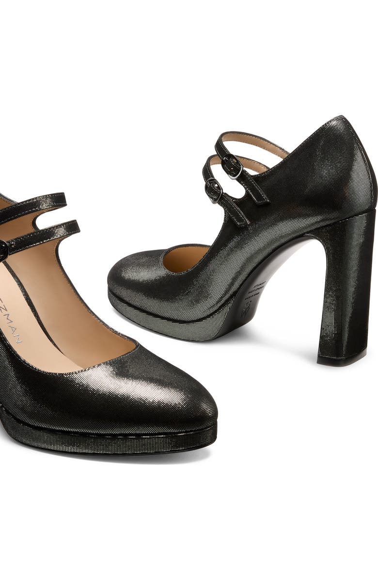 Stuart Weitzman Babette Platform Mary Jane Pump, Alternate, color, Gunmetal