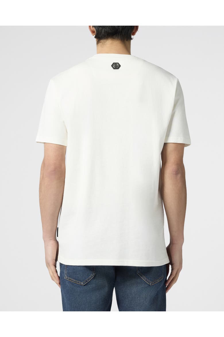 Round Neck T-Shirt Gummy Plein Stones Men, Alternate, color, OffWhite