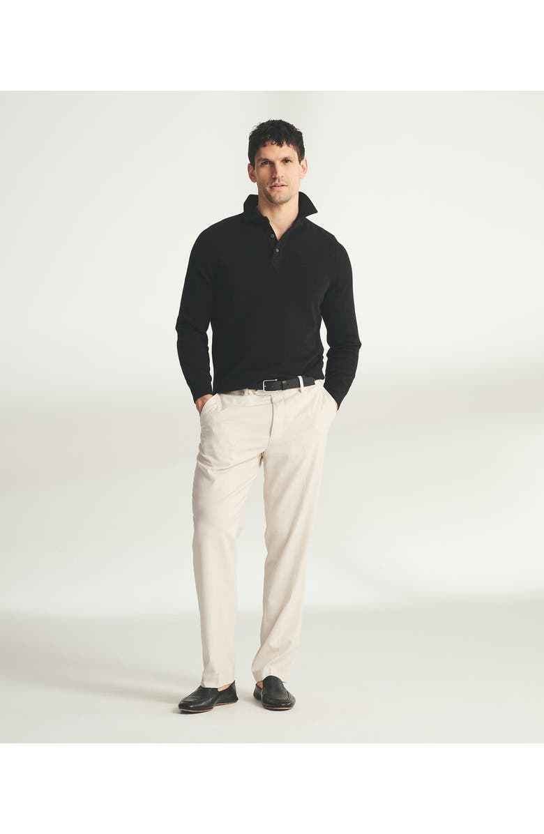 NAADAM Signature Cashmere Long Sleeve Polo, Alternate, color, Black