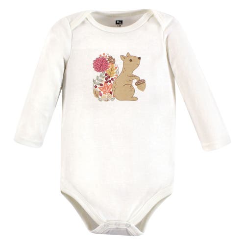 Hudson Baby Infant Breathable Cotton Long-sleeve Bodysuit Bundle 3 Count In Multi