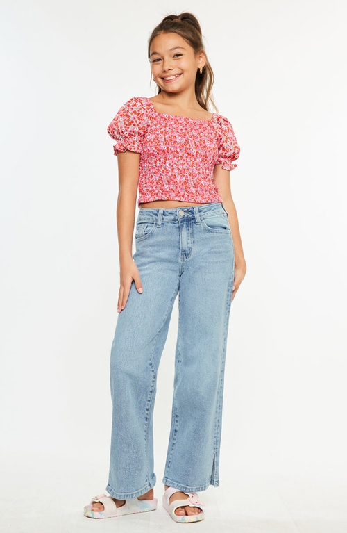 Kancan Aurora High-rise Wide-leg Jeans In Brown