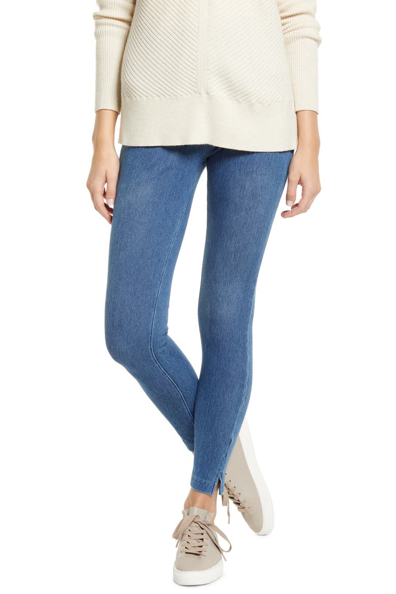 Lyssé High Waist Skinny Denim Leggings, Main, color, MID WASH