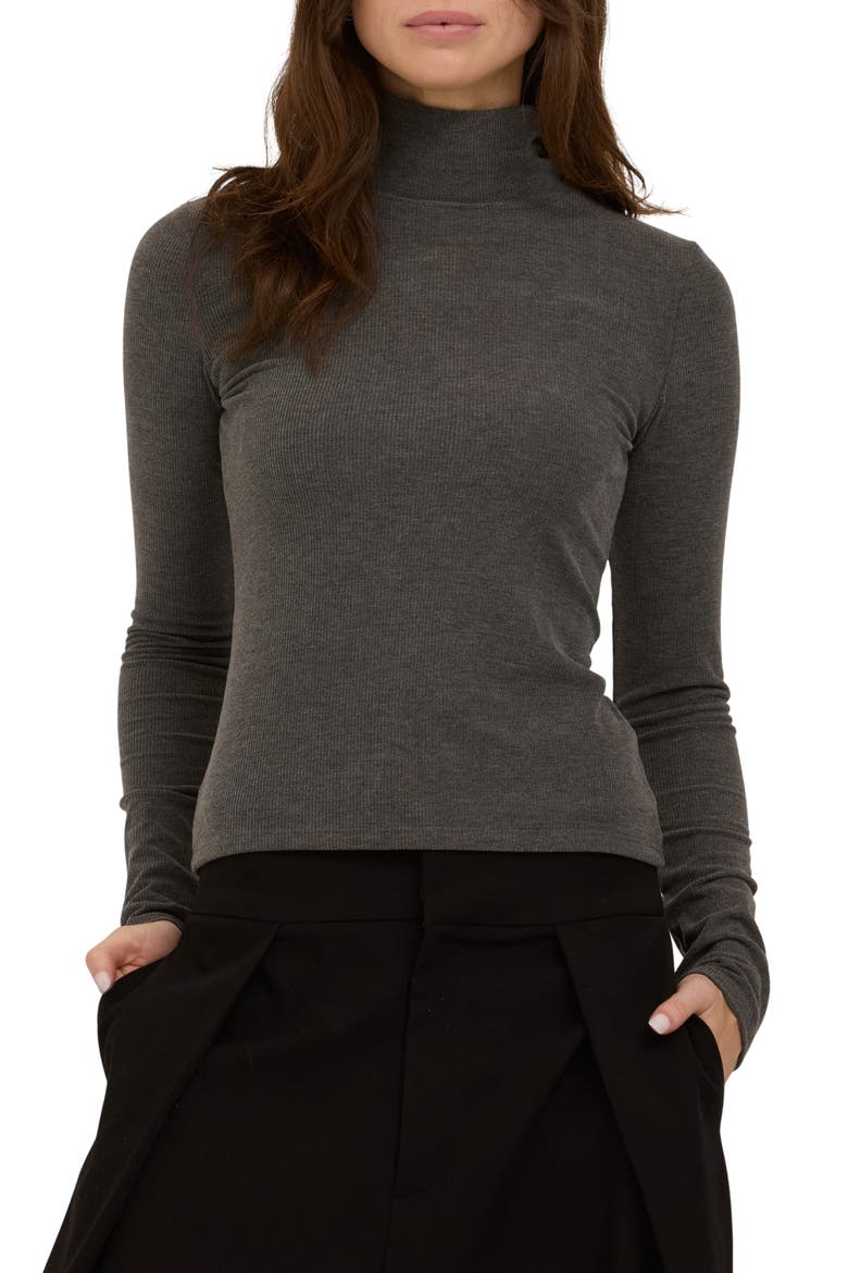 Franklin Turtleneck Knit Top, Main, color, CHARCOAL
