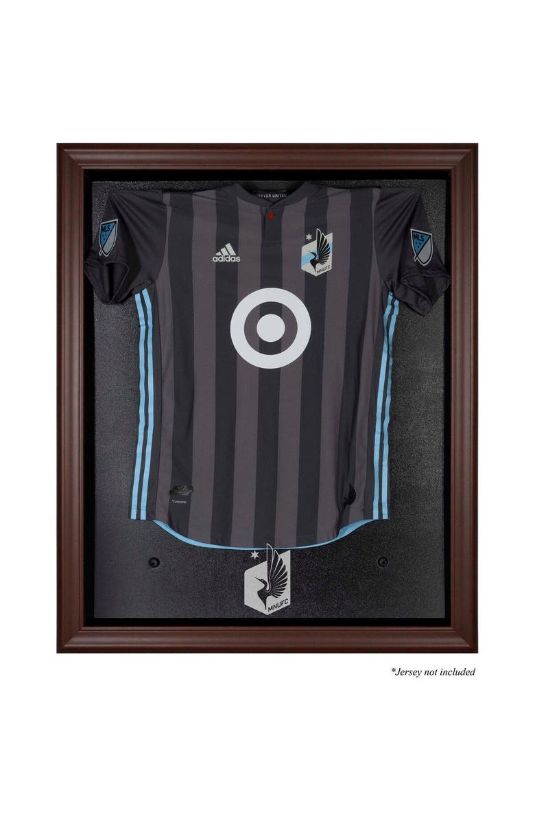 FANATICS AUTHENTIC Minnesota United FC Framed Brown Team Logo Jersey Display Case, Main, color, 