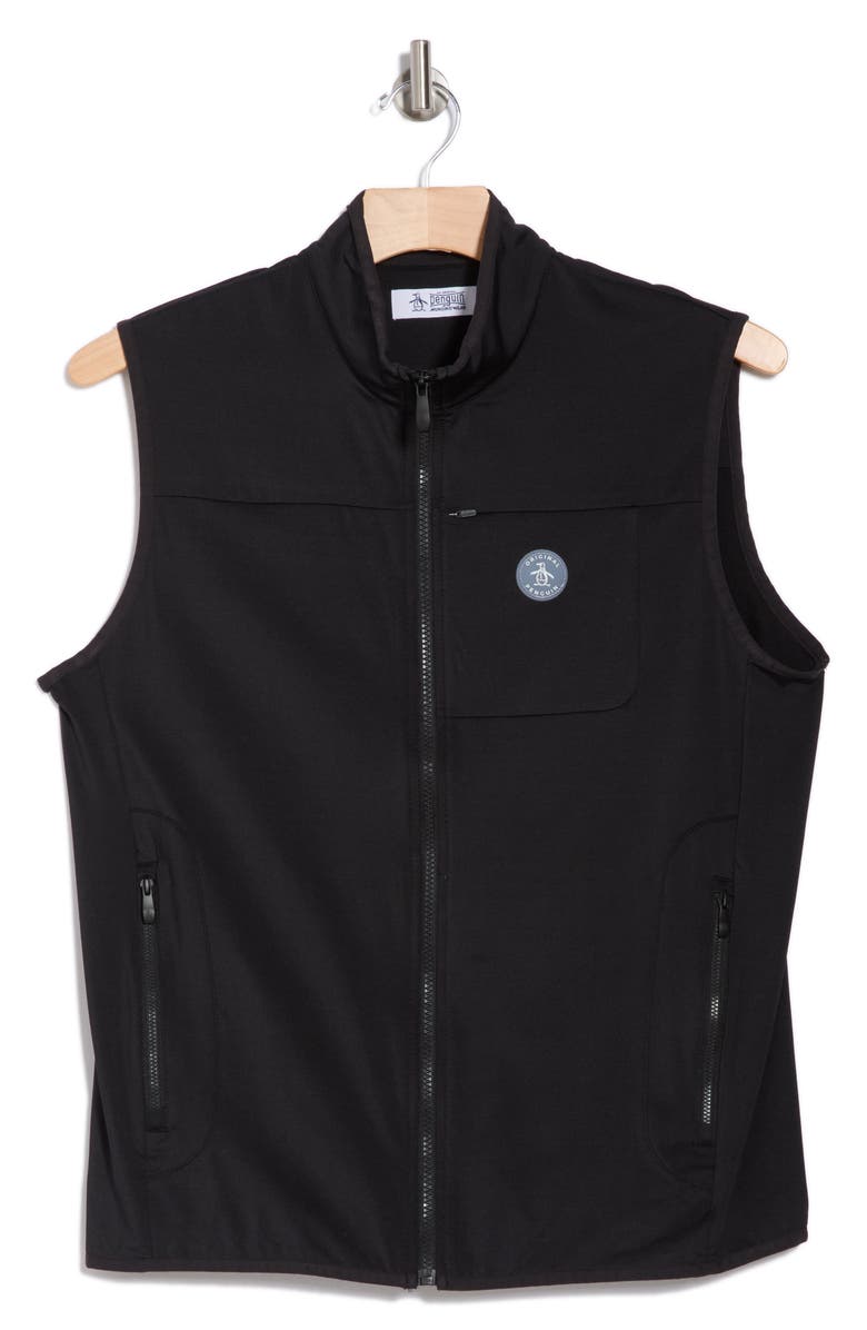 Original Penguin Lightweight Full-Zip Golf Vest, Alternate, color, Caviar