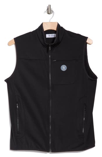 Shop Original Penguin Lightweight Full-zip Golf Vest In Caviar