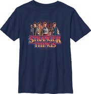 Stranger Things Boy's Stranger Things Retro Friend Group Main Logo Graphic T-Shirt