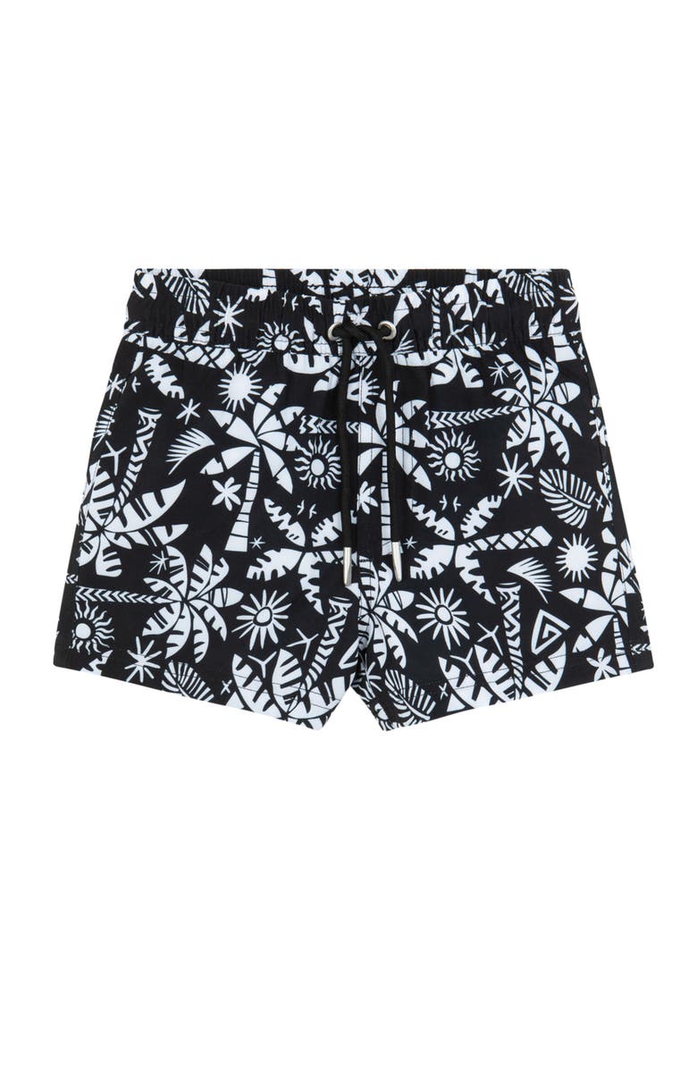 Gottex Kids Boys 2 Match Drawstring Swim Shorts, Main, color, Black- White