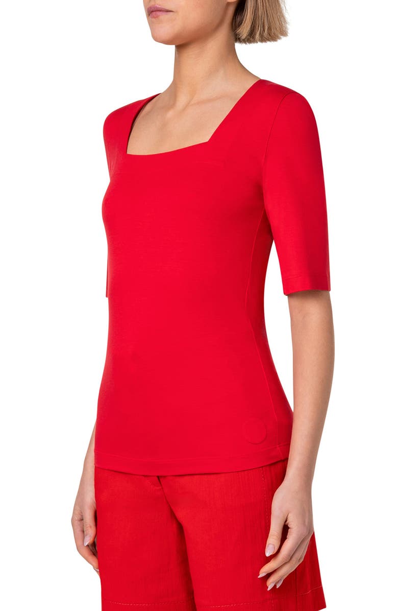 Akris punto Square Neck Knit Top, Alternate, color,
