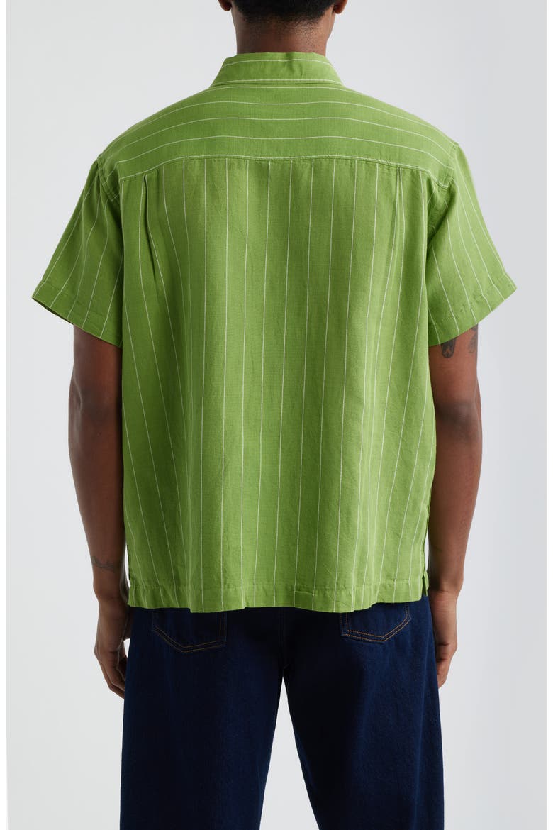 Joe Stripe Short Sleeve Button-Up Shirt, Alternate, color, PIQUANT GREEN MULTI